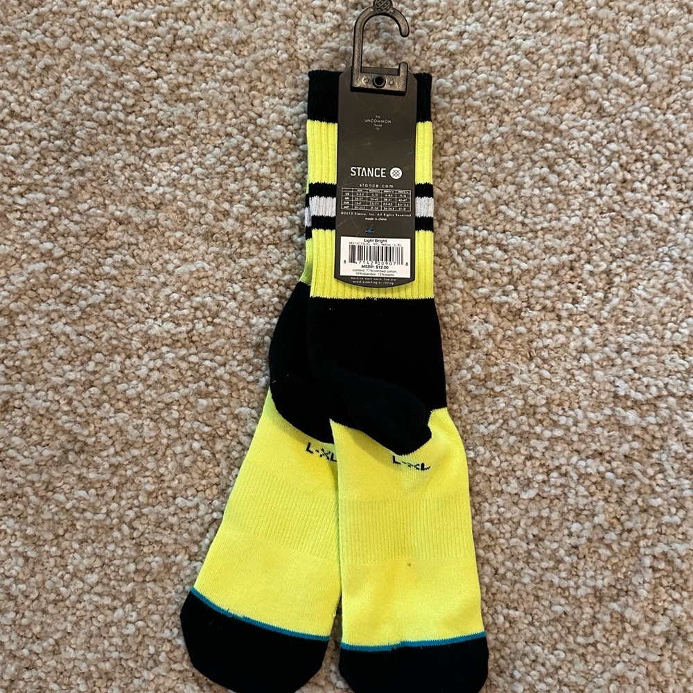 Stance Athletic Socks in Black and Yellow
